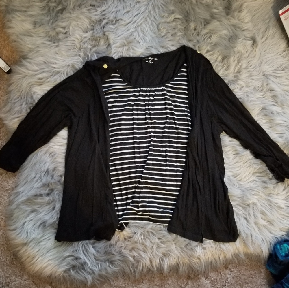 SALE! Croft & Barrow Black & White Blouse - Picture 1 of 2